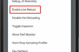React Native开启实时重载(Enable live Reload)